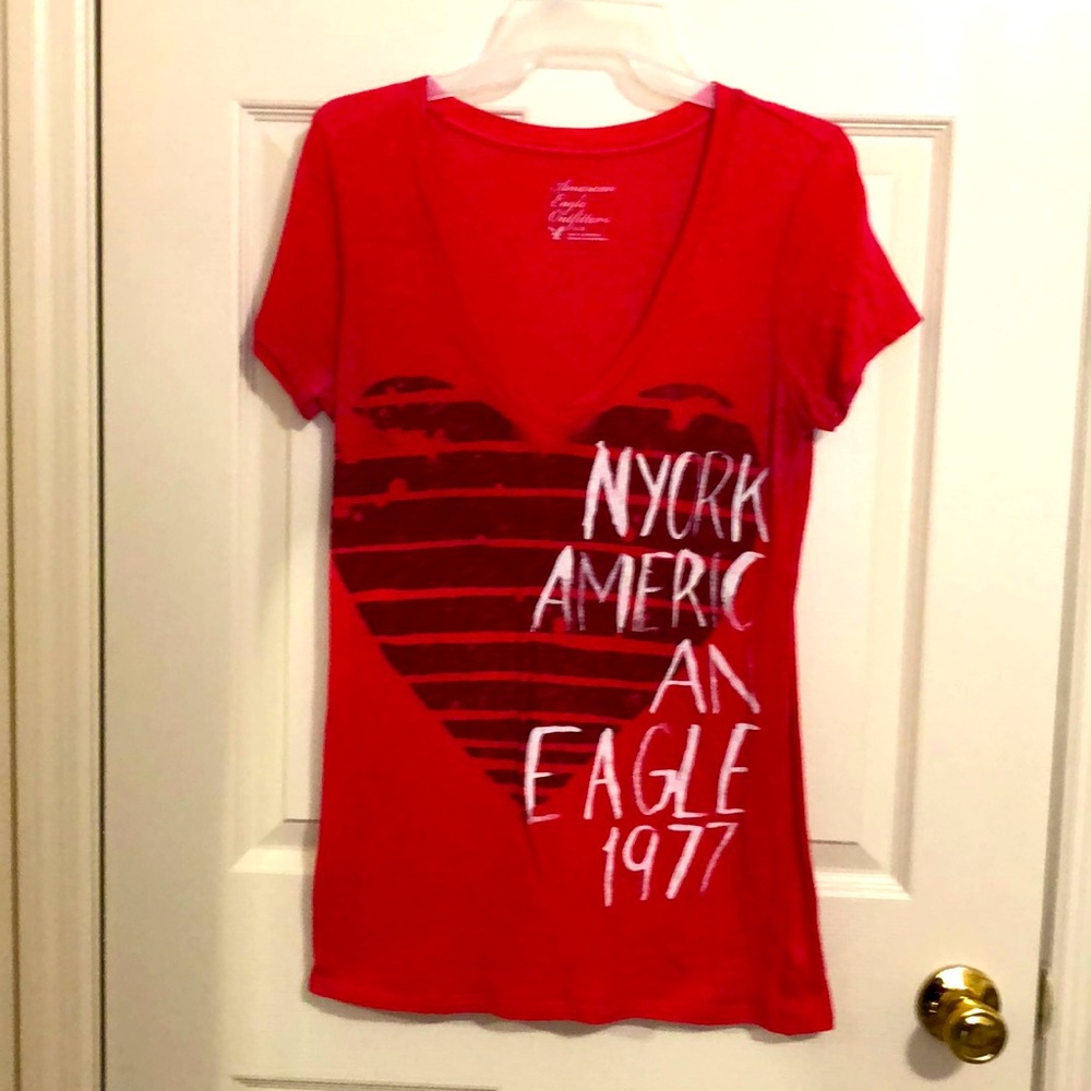 American eagle gently worn red T